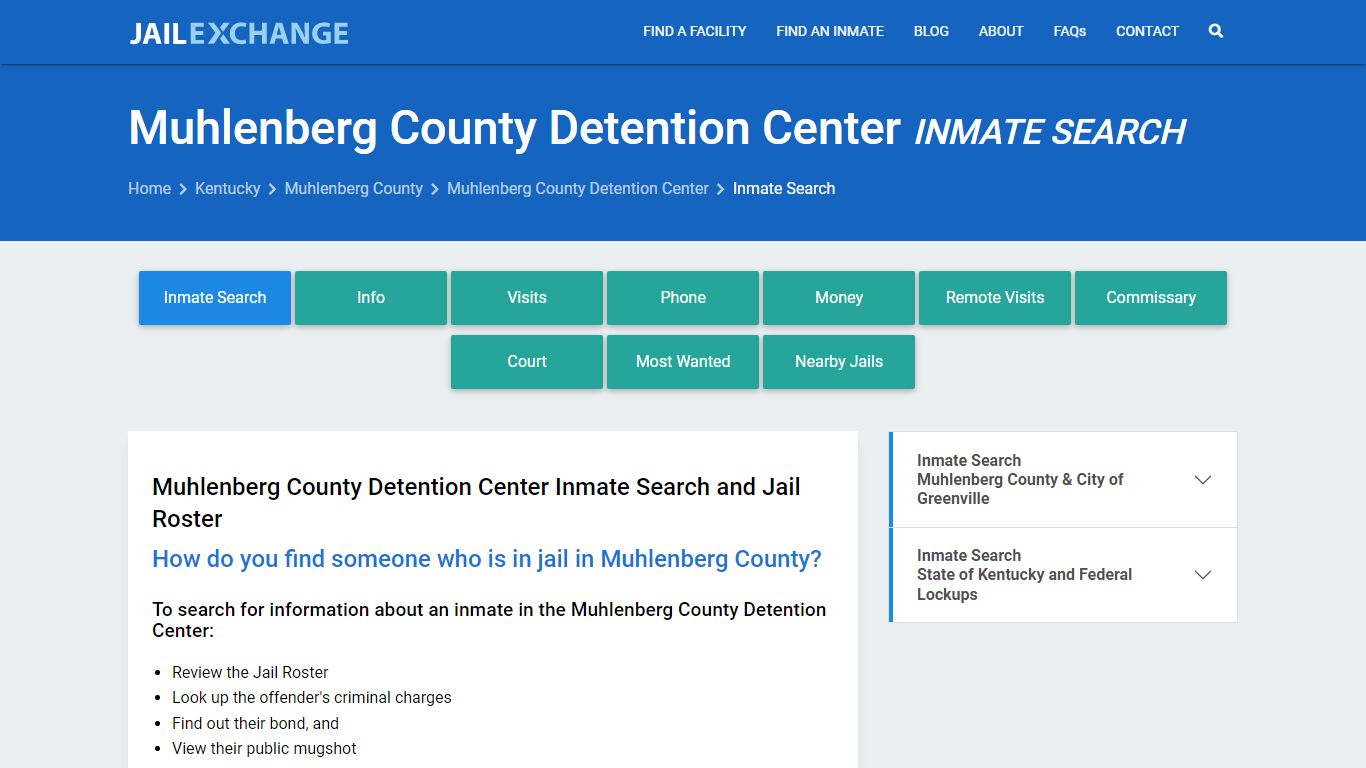 Muhlenberg County Detention Center Inmate Search - Jail Exchange